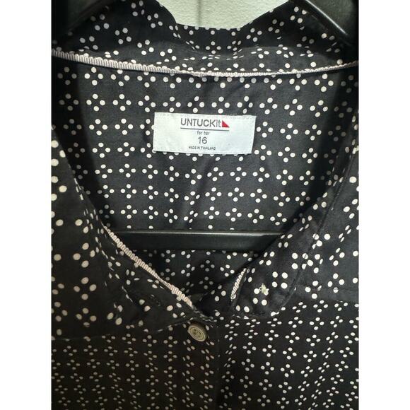 Untuckit Stretch Cotton Mikael Shirt Dress Waist Tie Size 16 - Picture 6 of 10